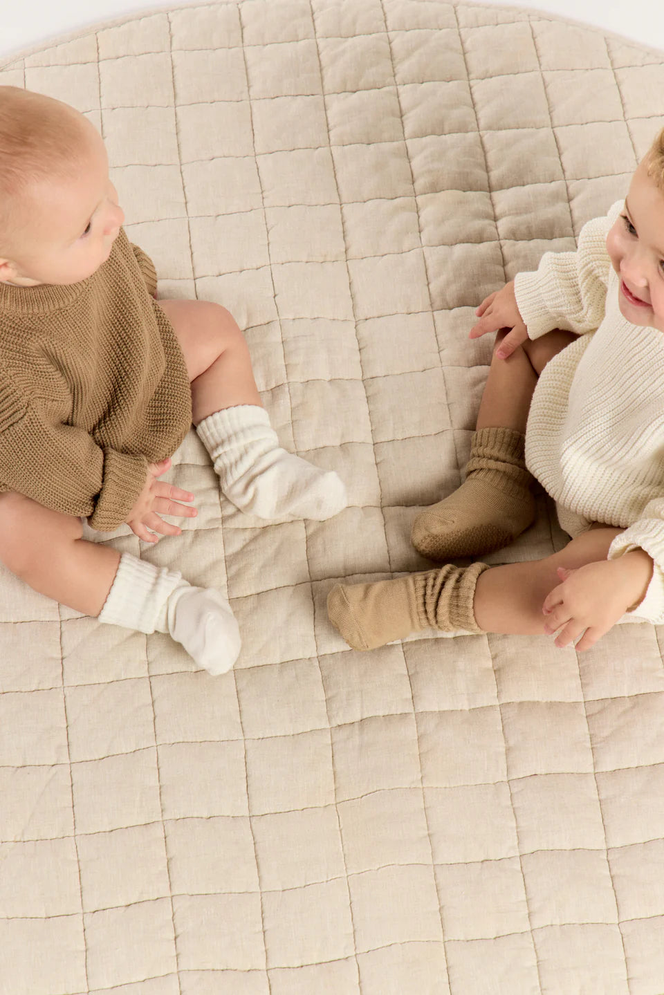 Baby Scrunch Grip Sock - Cream