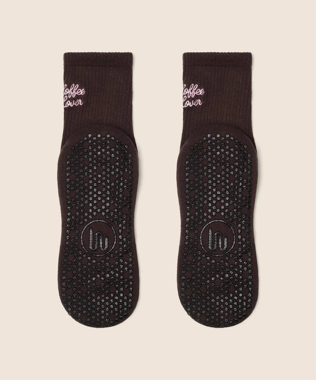 Crew Non Slip Grip Socks - Coffee Lover