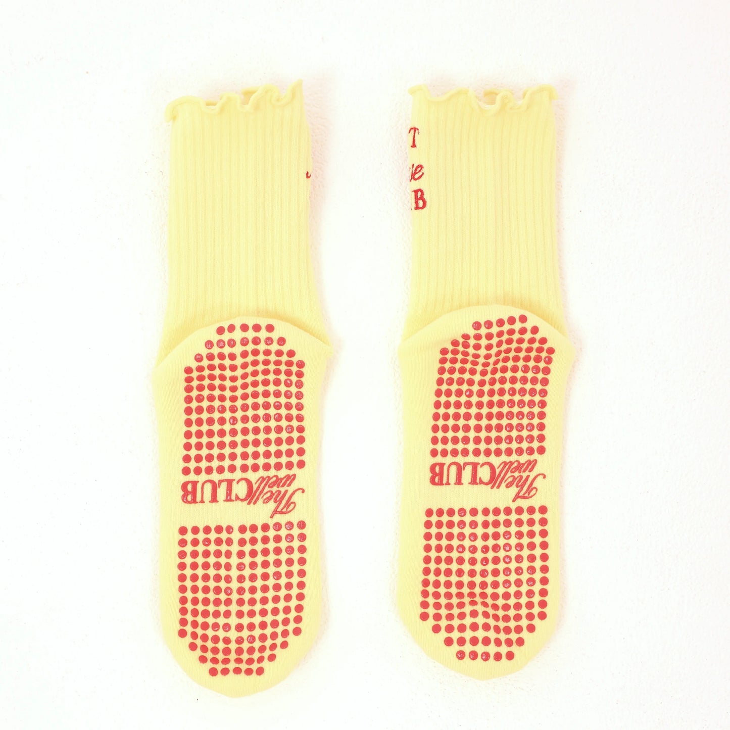 “Hot Muse Club" Grip Socks - Butter Yellow