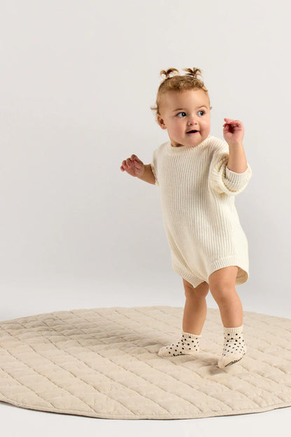 Baby Spot Grip Sock - Beige