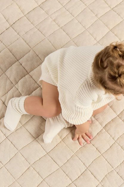 Baby Scrunch Grip Sock - Cream