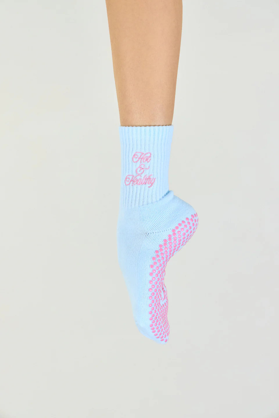 Hot and Healthy Pilates Grip Sock - Blue