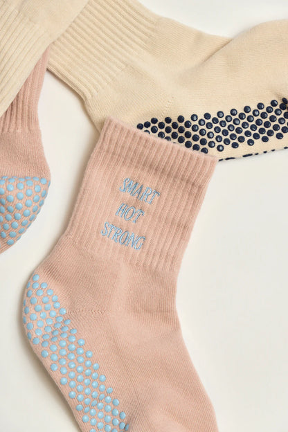 Smart Hot Strong Grip Sock - Pink/Blue