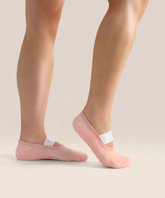 Ballet Non Slip Grip Socks - Fondant Pink