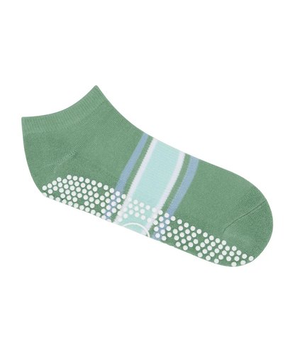 Classic Low Rise Grip Socks - Garden Stripes