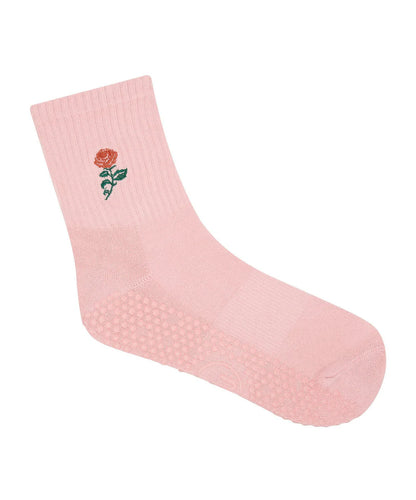 Crew Non Slip Grip Socks - Vintage Rose Berry
