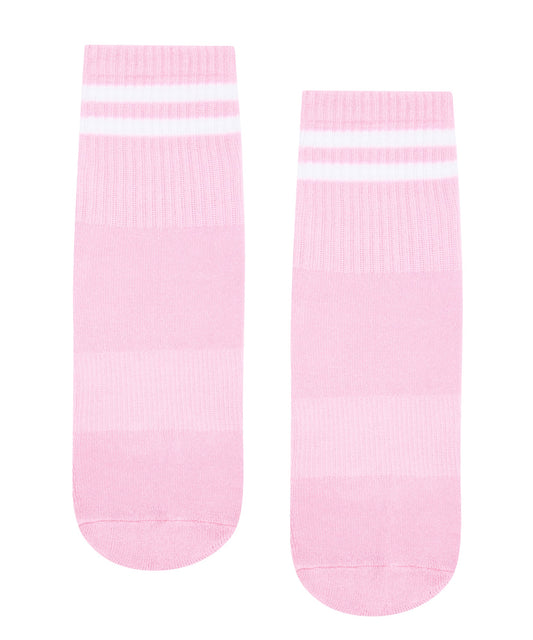 Crew Non Slip Grip Socks - Ribbed Sporty Pink