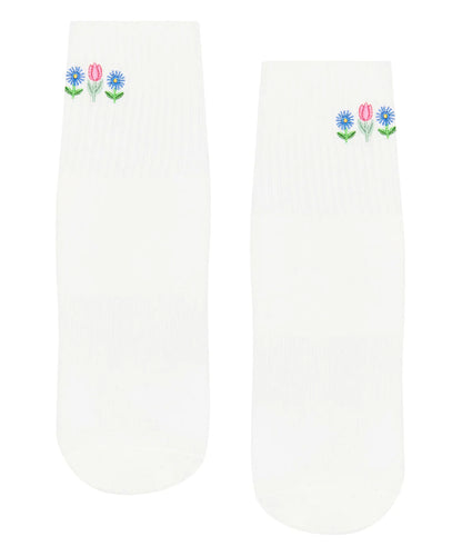 Crew Non Slip Grip Socks - Meadow Bloom