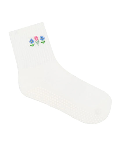 Crew Non Slip Grip Socks - Meadow Bloom