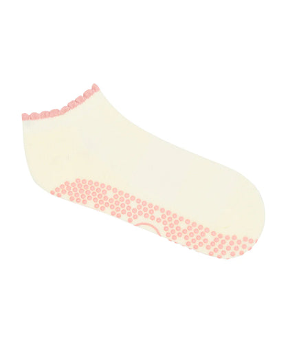 Classic Low Rise Grip Socks - Buttercream Frill