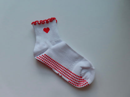 Frill Heart Grip Socks