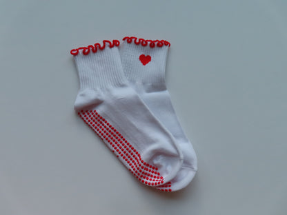 Frill Heart Grip Socks
