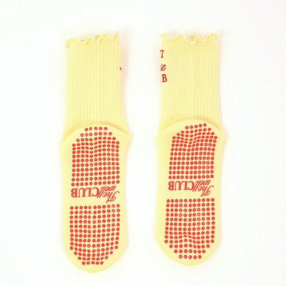 “Hot Muse Club" Grip Socks - Butter Yellow