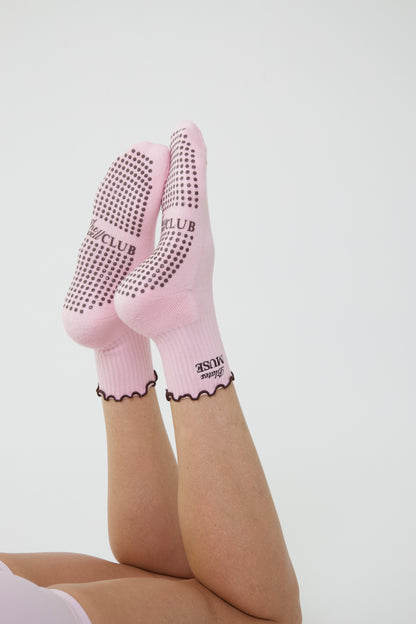 Pink Marshmallow Grip Socks