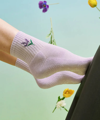Crew Non Slip Grip Socks - Lavender Haze
