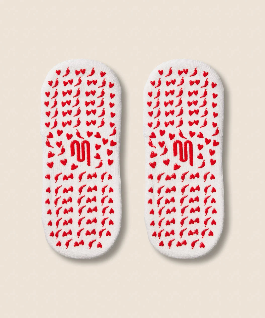Classic Low Rise Grip Socks - Spicy Chilli