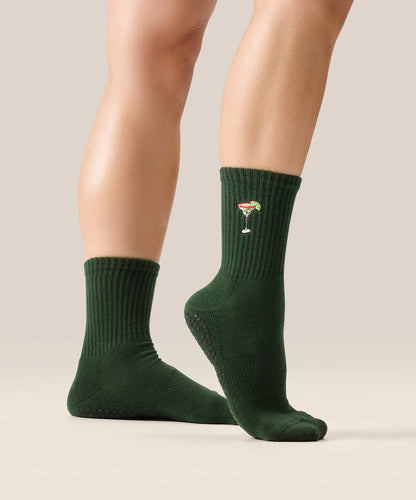 Crew Non Slip Grip Socks - Spicy Marg