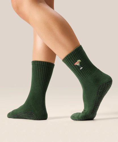 Crew Non Slip Grip Socks - Spicy Marg