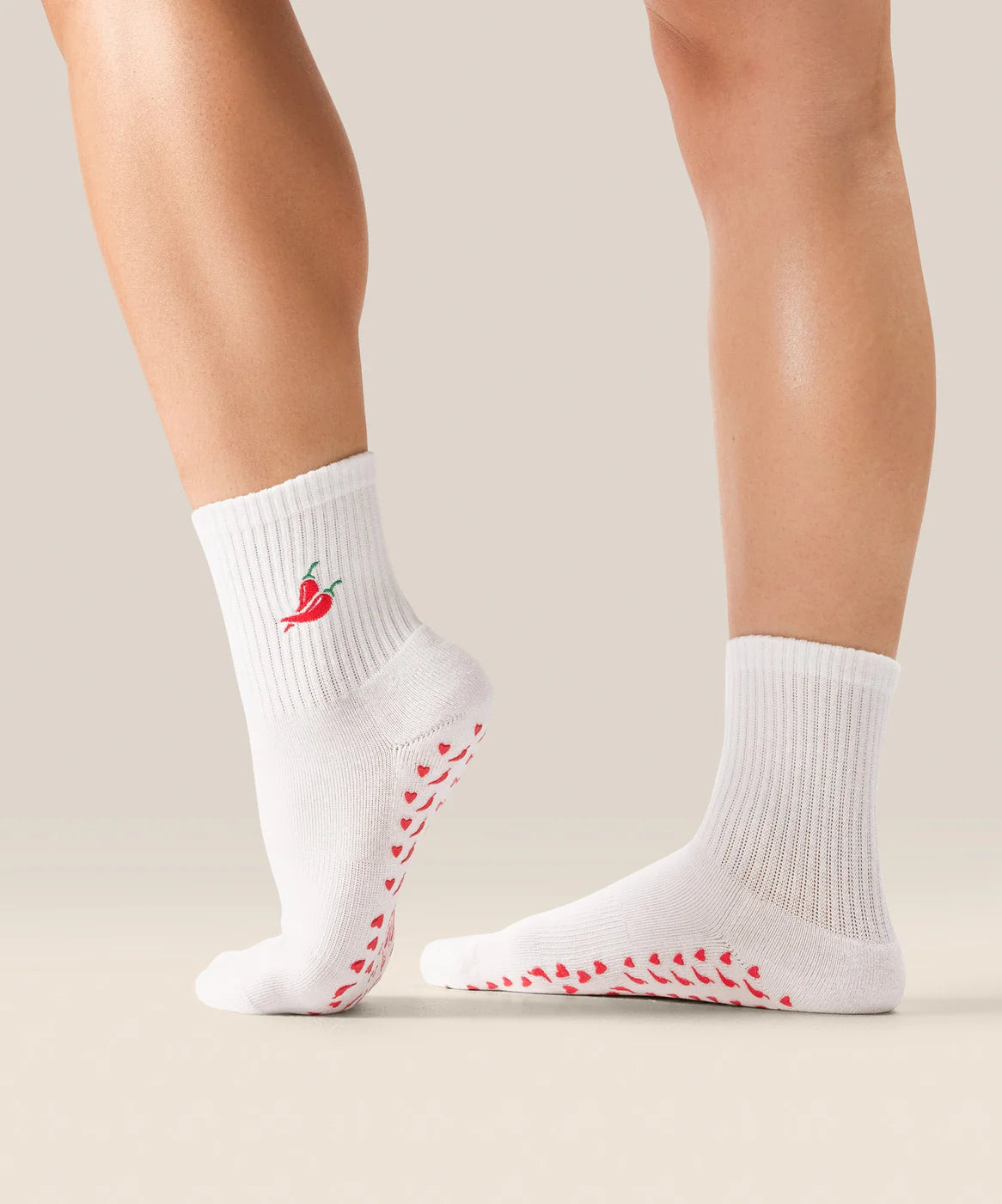 Crew Non Slip Grip Socks - Spicy Chilli