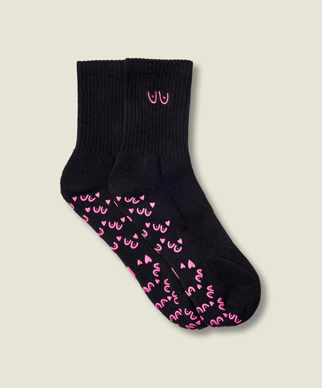 Crew Non Slip Grip Socks - Power in Pairs Black