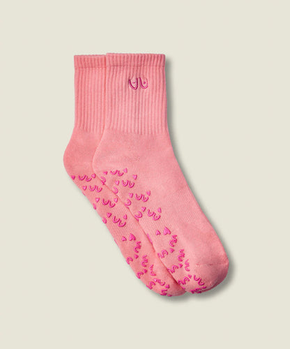 Crew Non Slip Grip Socks - Power in Pairs Pink