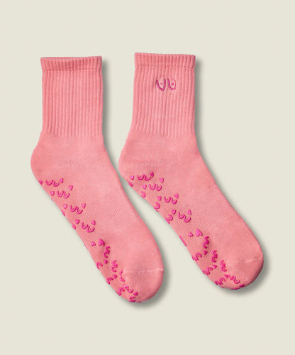 Crew Non Slip Grip Socks - Power in Pairs Pink