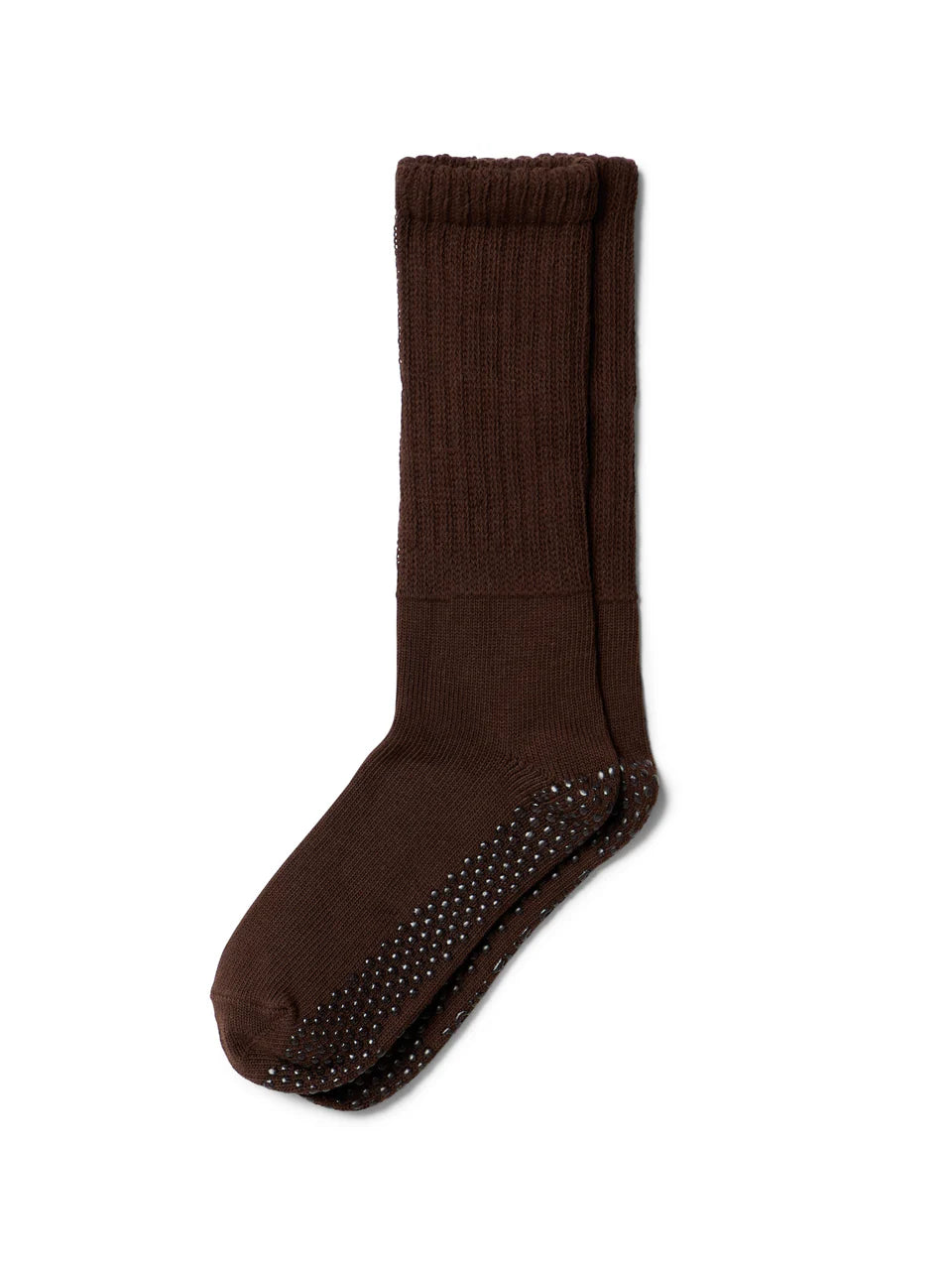 Diana Scrunch Grip Sock - Chocolate Brown