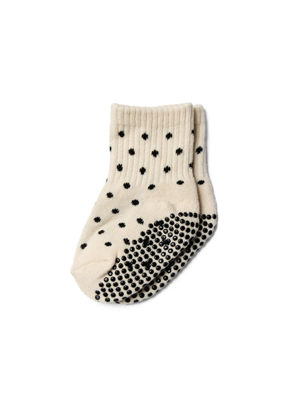 Baby Spot Grip Sock - Beige