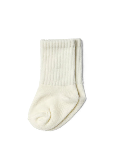 Baby Scrunch Grip Sock - Cream