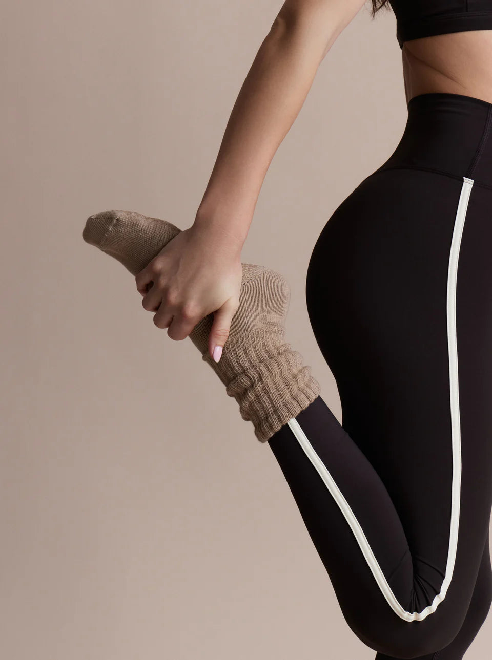 Diana Scrunch Grip Sock - Toffee