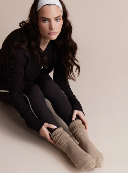 Diana Scrunch Grip Sock - Toffee